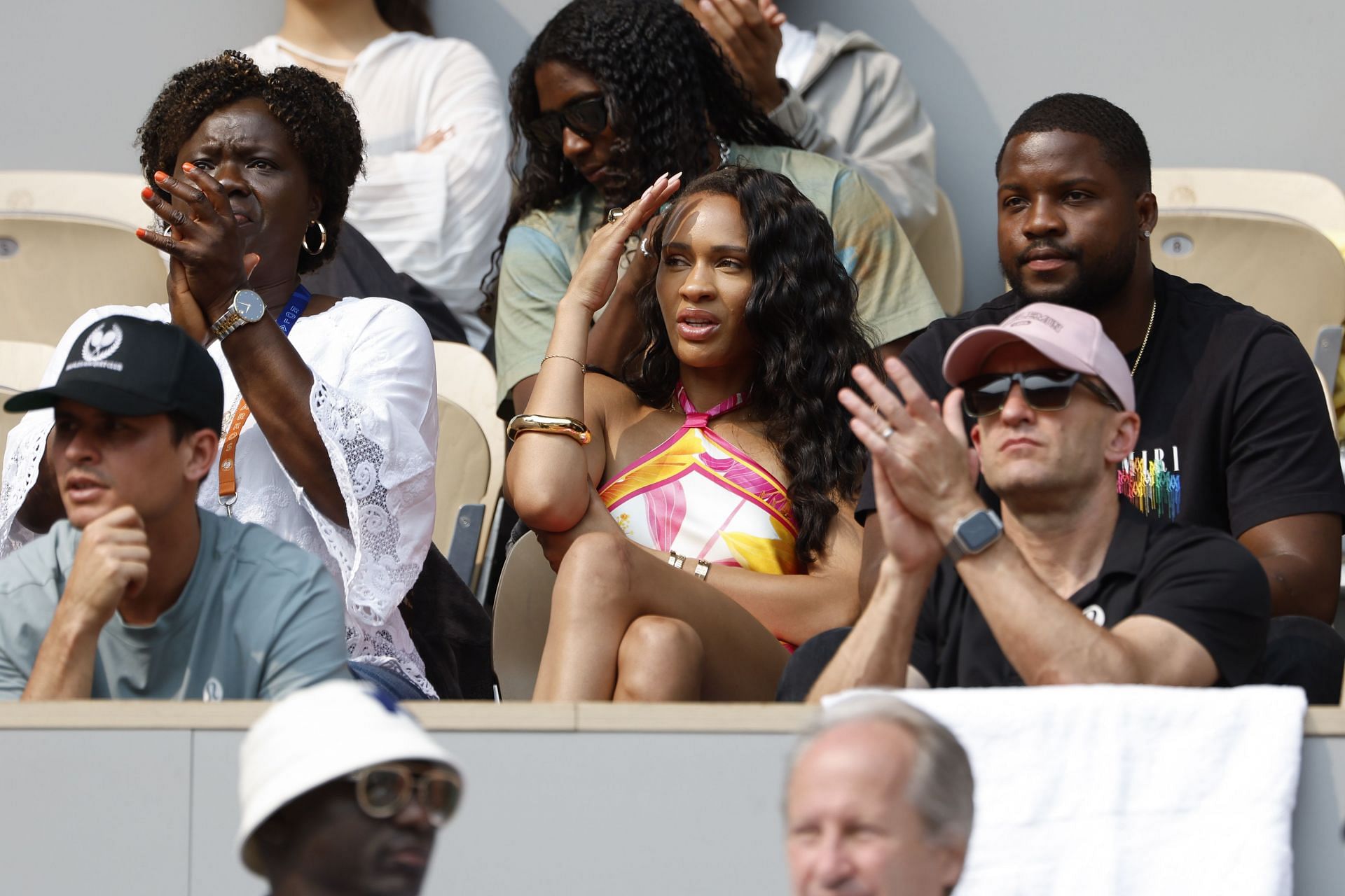 Ayan Broomfield during Frances Tiafoe's French Open match - Image Source: Getty